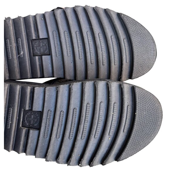 Dr. Martens Blaire Black Leather Slide Sandals Size 7 Triple Strap & Buckles - Picture 11 of 13